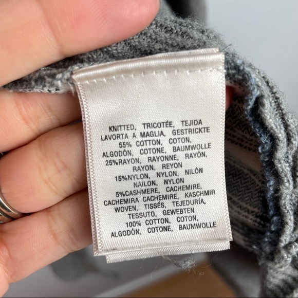 Anthropologie Moth Plaid Flannel Back Cashmere Blend Pullover Sweater Sz X-Small - Picture 4 of 12